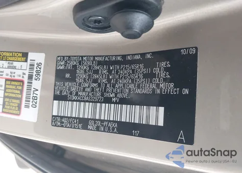 2010 Toyota Sienna Le z USA, uszkodzony, nr VIN 5TDKK4CC8AS329723